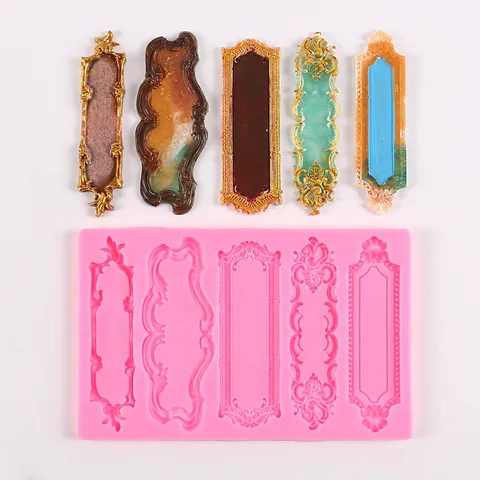 European Vintage Relief Silicone Mold For Fondant Cake Chocolate Lace Decoration Baroque Floral Border Resin Clay Baking Mold