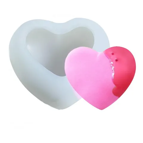 3D Φόρμα Σιλικόνης Καρδιά για DIY Αρωματικό Κερί Διακοσμητική Πέτρα Αρώματος Σοκολάτα Φοντάν Μους Φόρμα Ψησίματος