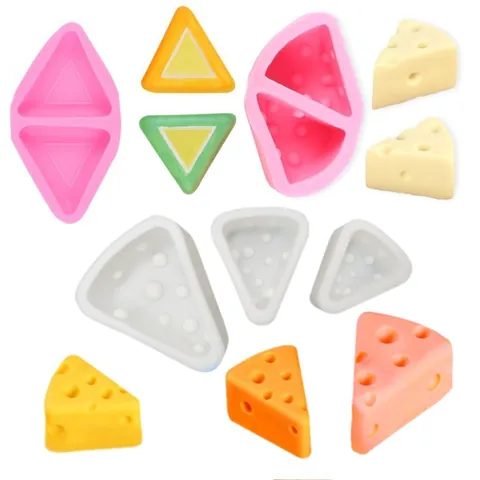 Molde de Silicona con Forma de Queso Triangular para Velas de Aromaterapia Hechas a Mano Resina Yeso Decoración de Pasteles Adorno Creativo para el Hogar