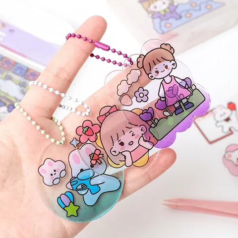 Autocollants Transparents en PET de Dessin Animé Mignon pour Scrapbooking Décalcomanies Décoratives Imperméables pour Bouteille d'Eau Journal DIY Cadeau Étudiant