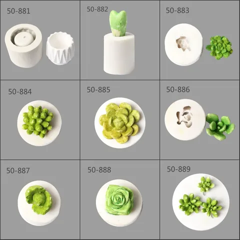 3D Succulent Plant Silicone Mold DIY Baking Tools For Fondant Chocolate Cake Decoration Soap Resin Making Succulent Shapes Crafting Supplies