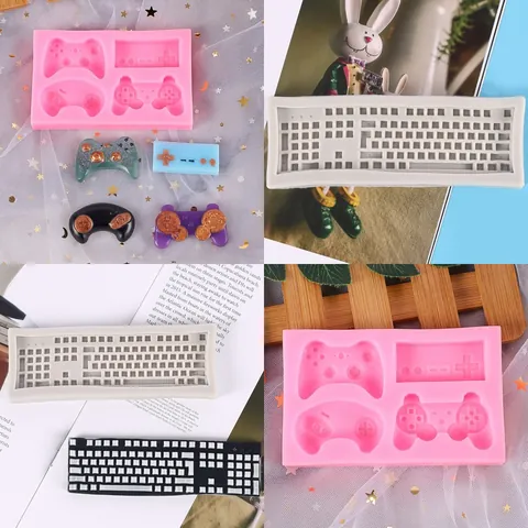 DIY Game Controller Silicone Mold Gamepad Keyboard Shapes Resin Craft Tools For Fondant Cake Decorating Candy Chocolate Molds