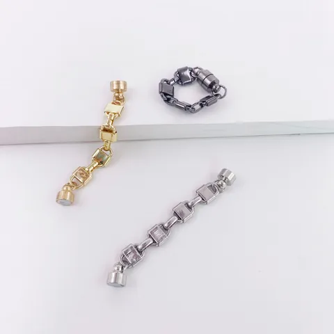 Minimalist Alloy Magnetic Ear Bone Clip For Non Pierced Ears Gold Silver Black Chain Padlock Cuff Earrings Jewelry For Women
