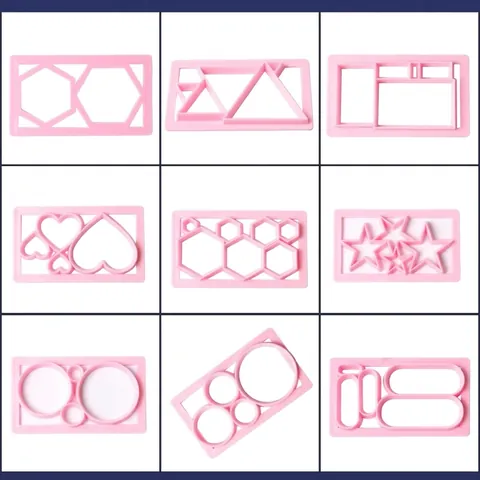 Kunststoff Ausstechform Integriert Rhombus Herz Stern Sechseck Formen Backform DIY Fondant Kuchen Deko Werkzeug Für Bäckerei