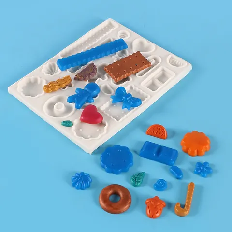 Molde de Silicona para Mini Postres Chocolate Caramelos Galletas DIY Aromaterapia Yeso Vela Jabón Arcilla Hecha a Mano Herramienta de Decoración de Pasteles