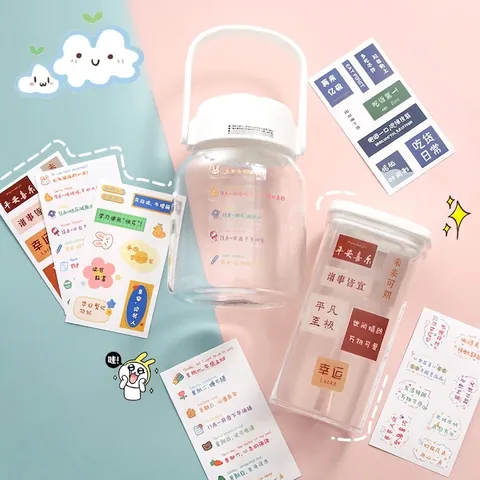 Autocollants PVC Imperméables Dessin Animé Étiquettes Décoratives Mignonnes Pour Bouteille d'Eau Scrapbooking Fournitures Pour Étudiants