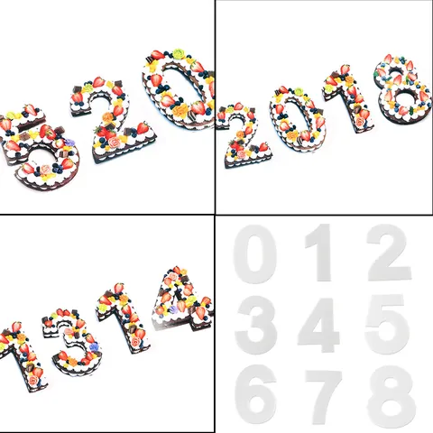 Set di Stampi per Torte a Numeri Grande Sagoma in Plastica per Compleanno Anniversario Fai-da-te Strumenti Decorazione Torte
