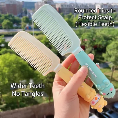 Cartoon Animal Hair Detangler Comb For Kids Girls 3D Bear Dinosaur Rabbit Massage Hairbrush Portable Hair Styling Tool