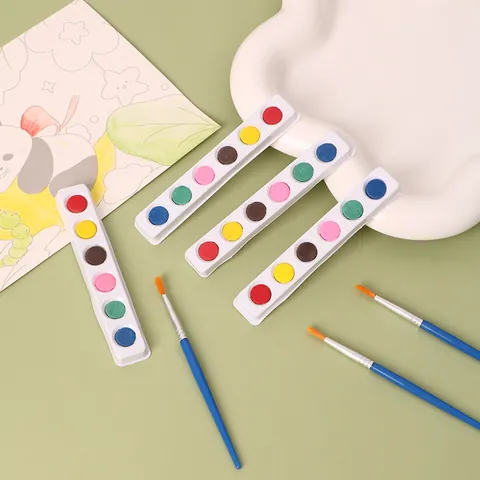 Multicolor Vaste Aquarel Cake Voor Kinderen DIY Kunst Schilderij Draagbaar Aquarel Pigment Met Penseel