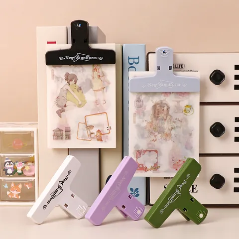 Minimalistische Morandi Magnetische Bulldogclip Binder Clip Voor Studenten Kantoor Handboek Test Papier Document Organisatoren
