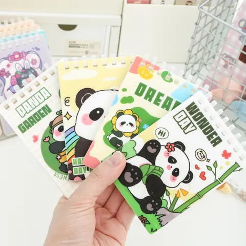 A7 Mini Cute Soft Coil Notebook Lined Paper Portable Pocket Memo Pad For Student Office Cartoon Panda Capybara Journal