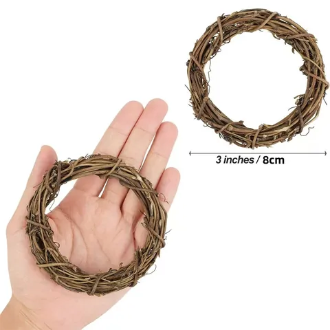 Natuurlijke Geweven Wijnstok Krans Basis Rustieke Bruine Takjes Ring Voor DIY Kerst Decoratie Bruiloft Huis Wandophanging Ambacht