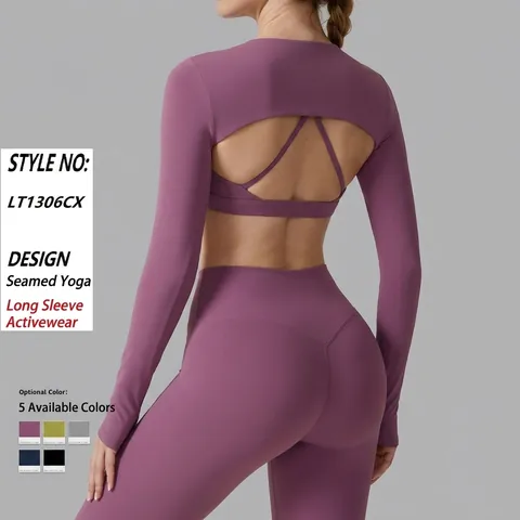 Women Long Sleeve Yoga Shrug Top Brushed Nylon Spandex Sports Bolero With Thumbholes Hollow Out Gym Running Activewear Top