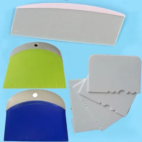 Plastic Baking Scraper Set Dough Cutter Cream Spatula Cake Decorating Tools With Scale For DIY Chocolate Pastry Accessories