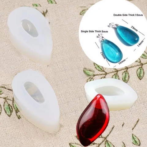 DIY Καλούπι Σιλικόνης Σταγόνα Νερού Ρόμβος Για Κατασκευή Μενταγιόν Από Εποξειδική Ρητίνη Με Τρύπα Ανάρτησης Εργαλείο