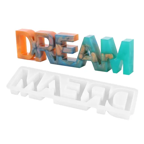 DIY Kristall Epoxidharz Silikonform 3D Buchstaben Traum Süßes Zuhause Herzlichen Glückwunsch Zum Geburtstag Frohes Neues Jahr Spiegeloberfläche Dekoratives Tischornament Handgefertigtes DIY Handwerkswerkzeug