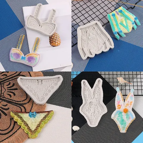 Stampo in Silicone Fai da Te a Forma di Lingerie per Decorazione Torte in Pasta di Zucchero Stampo in Resina Epossidica Reggiseno Bikini Cioccolato Argilla Gesso