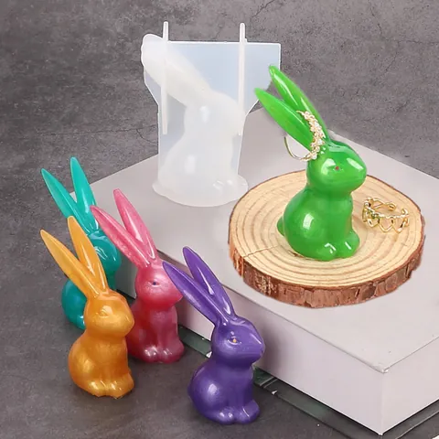 Stampo in Silicone per Coniglio a Specchio 3D Fai da Te Stampi per Colata in Resina Epossidica di Cristallo per Vassoio di Stoccaggio Decorazione Aromaterapia