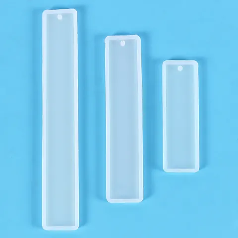 DIY Kristall Epoxidharz Lesezeichen Form Silikon Rechteckig Perforiertes Design Anhänger Schmuckherstellung Werkzeug Handgefertigtes Briefpapier Kunstbedarf
