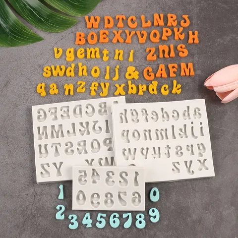 Stampo In Silicone Con Alfabeto E Numeri Per Decorazione Torte Cioccolato Fondente Lettere 3D Numeri Strumenti Da Forno Stampo In Resina