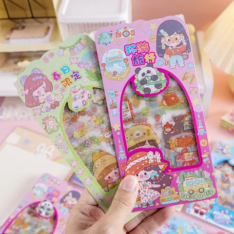 Cartoon Cute PET Stickers Decorative DIY Scrapbooking Stickers For Journal Diary Laptop Stationery School Supplies Kids Girls Gift