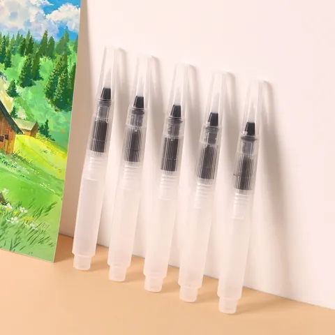 Refillable Water Brush Pen Pointed Tip Large Capacity Storage For Watercolor Painting Water Soluble Pencil Artist Student Art