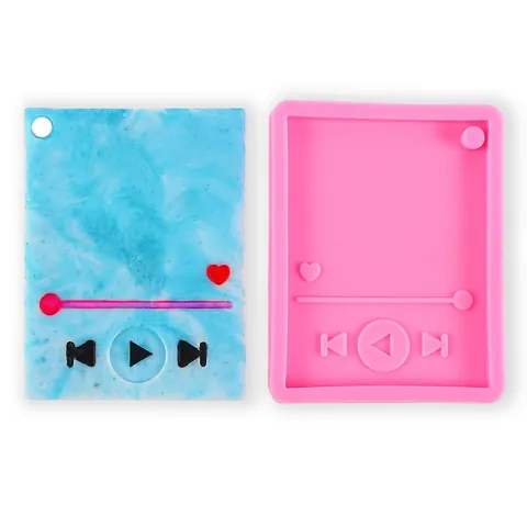 Stampo in Silicone Interfaccia Lettore Musicale Stampi in Resina Per Fai Da Te Portachiavi Pendente Creazione Di Gioielli Cioccolato Cottura Decorazione Vassoio in Silicone