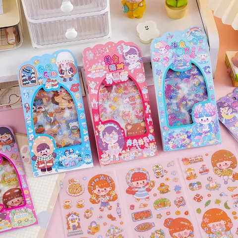 Cartoon Cute PET Stickers Decorative DIY Scrapbooking Stickers For Journal Diary Laptop Stationery School Supplies Kids Girls Gift