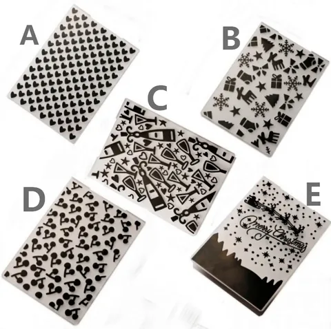 DIY Plastic Embossing Folders Heart Christmas Wine Bottle Patterns Scrapbooking Paper Craft Card Making Tool Template Decor