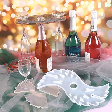 Stampo in Silicone per Vassoio Porta Calici da Vino Forma Irregolare M stampo Fai Da Te per Resina e Gesso Decorativo
