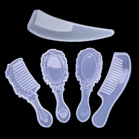 DIY Crystal Epoxy Resin Silicone Mold Retro Vintage Makeup Mirror Comb Handmade Crafting Tool For Jewelry Making Home Decoration