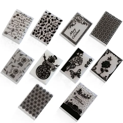 Christmas Snowman Snowflake Pattern Plastic Fondant Cake Embossing Mat Rose Butterfly Geometric Texture Lace Mold DIY Baking Decoration Tool