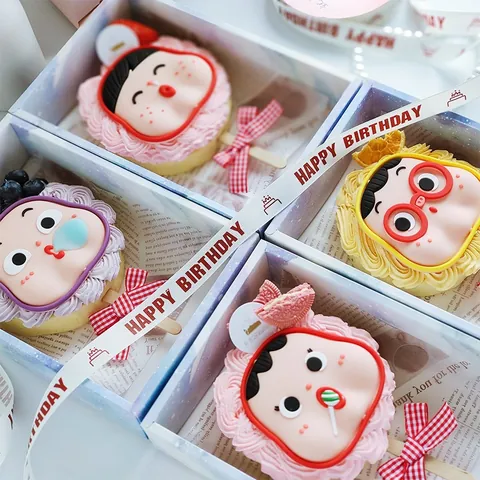 Süße Cartoon Weichgummi Tortenaufsätze Pusteblumen Junge Mädchen Gesicht Designs Geburtstag Party Babyparty Backdekorationen