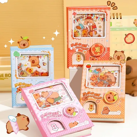 Creative Capybara Gashapon Machine Pocket Notebook Cute Cartoon Stress Relief Portable Journal For Students Kids Gift Stationery