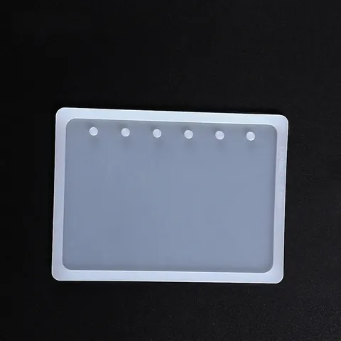 Moule de Couverture de Carnet en Résine de Silicone Translucide Rectangulaire Reliure à Feuillets Mobiles DIY Plaque de Coulée en Époxy pour A5 A6 A7