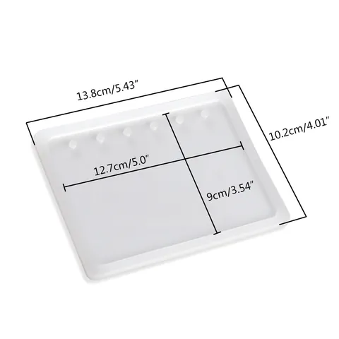 Moule de Couverture de Carnet en Résine de Silicone Translucide Rectangulaire Reliure à Feuillets Mobiles DIY Plaque de Coulée en Époxy pour A5 A6 A7