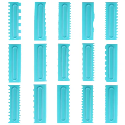 Plastic Cake Scraper Dough Icing Smoother Cream Scraper Comb Fondant Cake Edge Styling Tool DIY Baking Decorating Tool For Home Kitchen