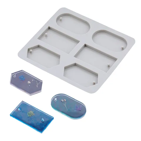 Molde de Silicona DIY de 6 Cavidades para Tabletas de Cera Aromaterapia Yeso Jabón Hecho a Mano Rectangular Diamante Redondo Forma de Llave Herramienta de Horneado Artesanal