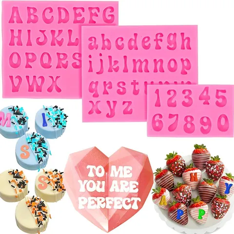 Stampo In Silicone Con Alfabeto E Numeri Per Decorazione Torte Cioccolato Fondente Lettere 3D Numeri Strumenti Da Forno Stampo In Resina