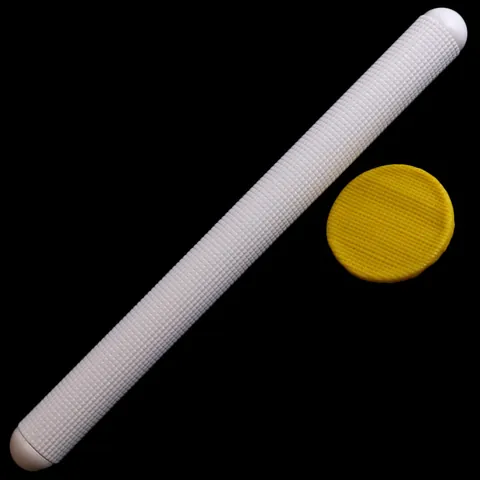 White Embossed Rolling Pin Hollow Plastic Fondant Cake Decorating Tool Textured Grid Dough Roller Baking Utensil For Home Kitchen