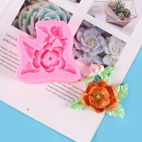 Silicone Flower Mold For DIY Scented Candle Gypsum Aromatherapy Stone Plaster Car Vent Clip Rose Tulip Lily Hydrangea Camellia