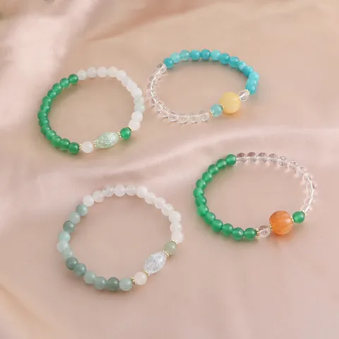 Neuer Chinesischer Stil Natürliches Achat Perlenarmband Für Damen Kürbisperle Kristall Armband Handgemachter Schmuck Geschenk