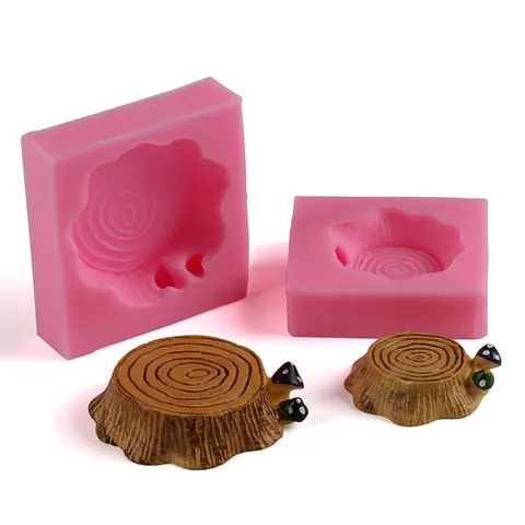 Molde de Silicona de Tronco de Árbol Textura de Césped Herramienta de Decoración de Pasteles de Fondant Molde de Arcilla DIY