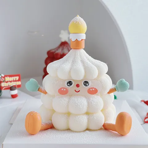 Cute Cartoon Smile Face Candle Shape Soft PVC Cake Topper Baking Decoration Ornaments For Kids Birthday Party Decor