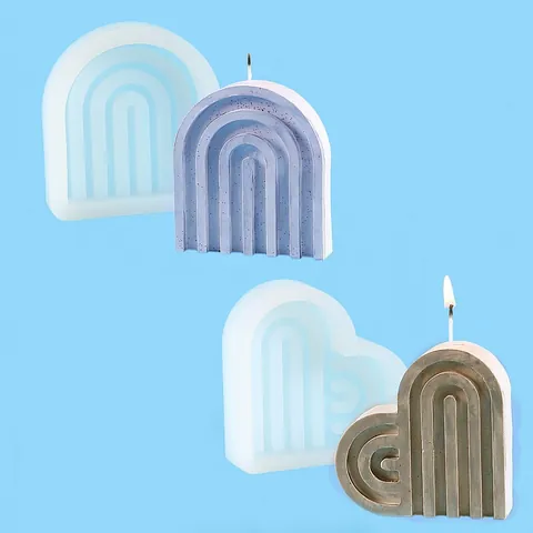 U-Shaped Rainbow Bridge Arch Heart Shape DIY Silicone Mold For Scented Candle Soap Plaster Resin Crafts Making Handmade Tools