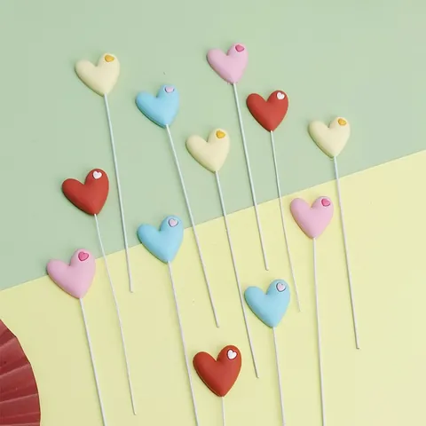 Decoración De Pasteles Corazón Romántico Goma Suave San Valentín Cumpleaños Fiesta Horneado Rosa Rojo Azul Amarillo Inserto De Pastel