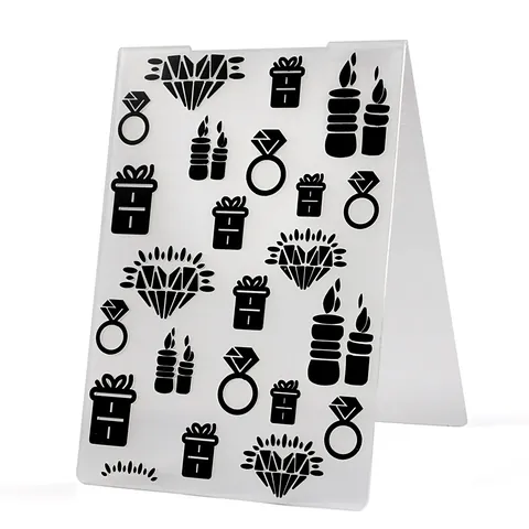 DIY Birthday Heart Plastic Embossing Folder Template For Scrapbooking Card Making Paper Crafting Tools Translucent Gift Decoration