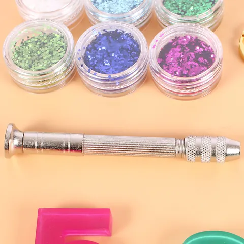 DIY Crystal Epoxy Resin Silicone Mold Kit Alphabet Number Pendant Jewelry Making With Keychain Rings Glitters Hand Drill