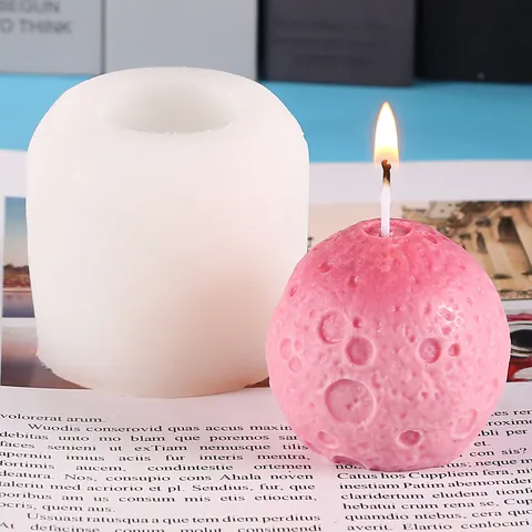 Stampo in Silicone Fai da Te per Luna e Meteorite per Creazione di Candele Profumate Gesso Resina Epossidica Decorazione per Scrivania