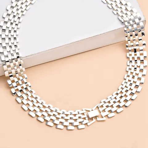 Punk Hip Hop Chunky Chain Necklace For Women Men Iron Metal Wide Hollow Link Chain Choker Statement Jewelry Party Streetwear Gift